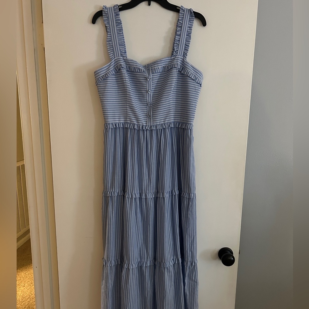 Gal Meets Glam never worn Pinstripe blue and white maxi dress